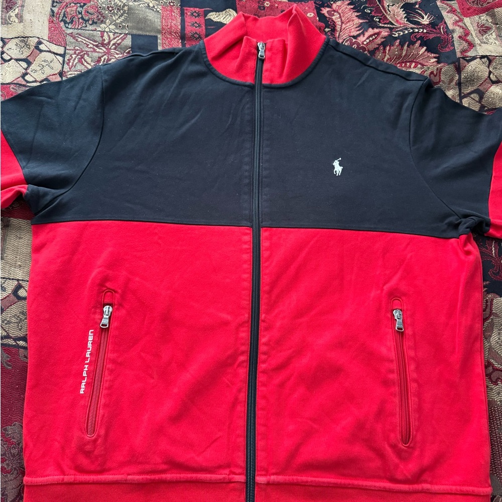 Polo Ralph Lauren Performance Black/Red/White Track Zip Up Jacket